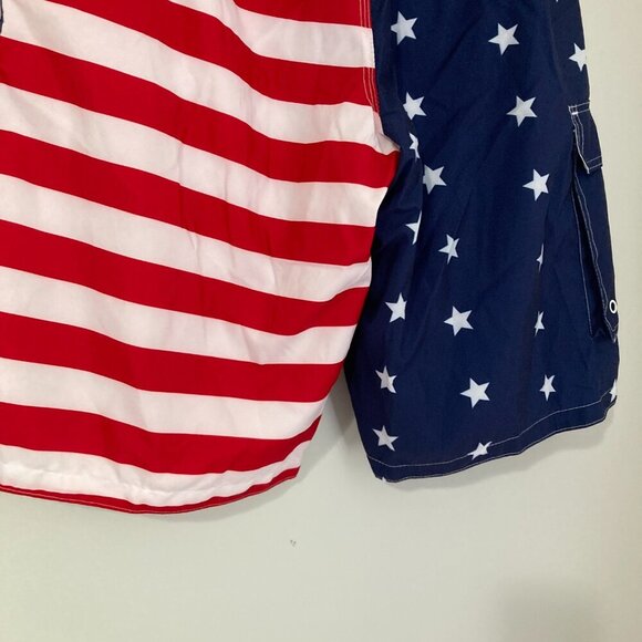 EXIST Patriotic American Flag Swim Trunks/Board Shorts Mesh Lined Men XL July - Picture 11 of 13